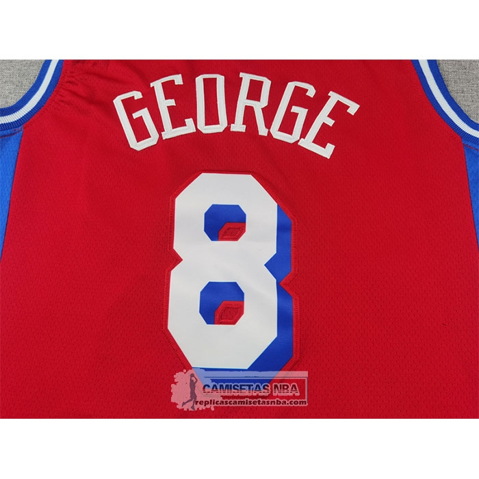 Camiseta Philadelphia 76ers Paul George NO 8 Statement 2024-25 Rojo